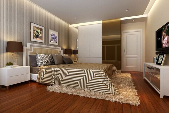 信陽紫荊華庭現代簡約臥室裝修效果圖